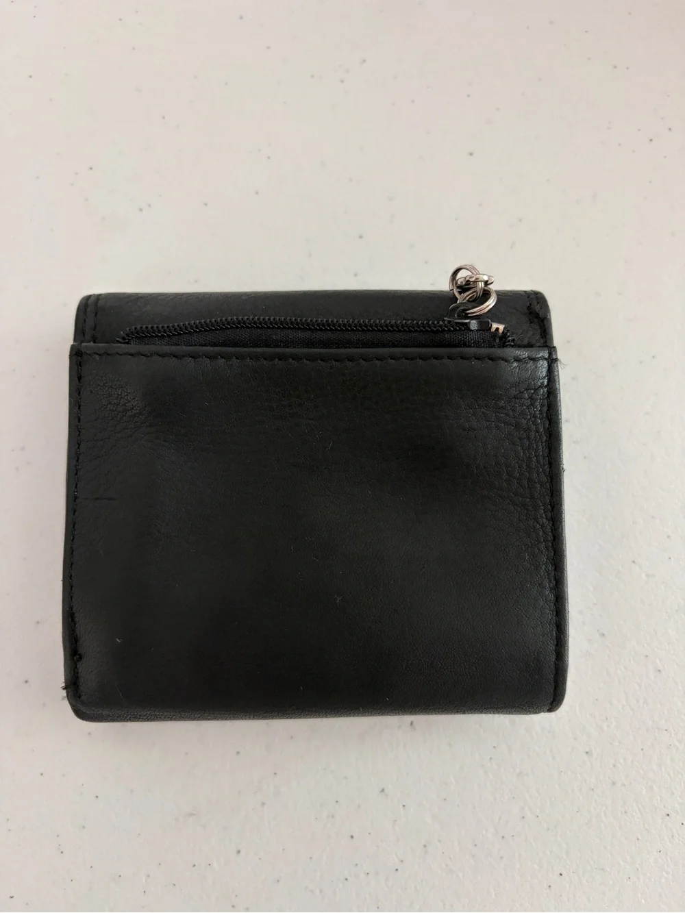 Classic Black Leather Women's Wallet - Compact Trifold